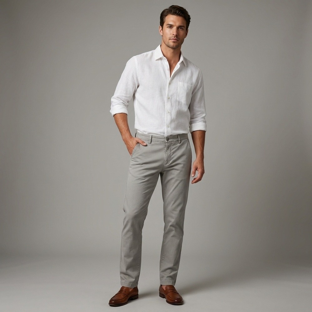 Birddogs Stretch Chino Pants Men's 30x32 Gray Unlined